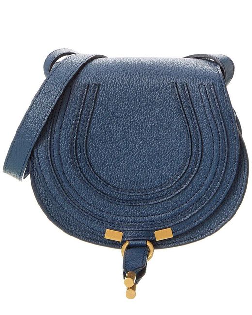 Chloé Blue Marcie Small Leather Saddle Bag