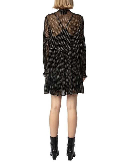 Zadig & Voltaire Black Randy Mousseline Sparle Dress