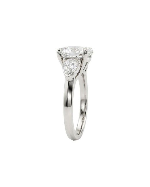 Lab Grown Diamonds White 14K 6.30 Ct. Tw. Lab-Grown Diamond 3 Stone Engagement Ring