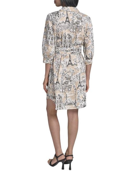 Karl Lagerfeld White Printed Sateen Dress