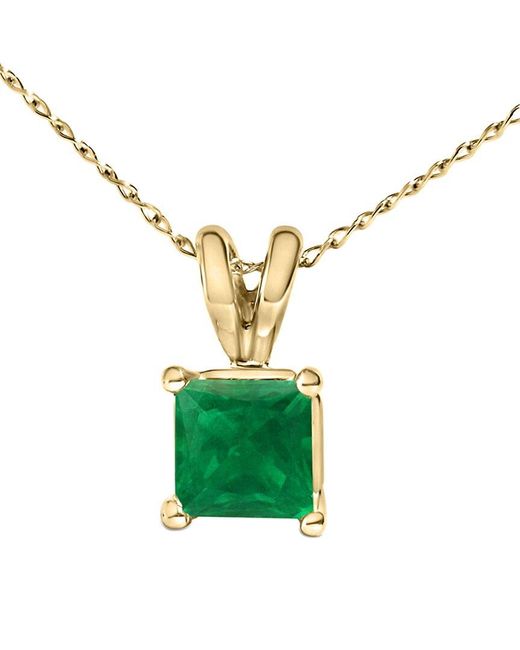 Haus of Brilliance Green Colorful Gemstones 14K 0.50 Ct. Tw. Emerald Pendant Necklace