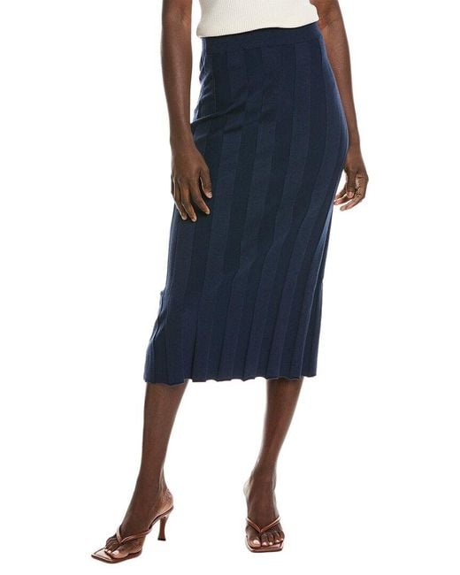 Electric and Rose Blue Luca Silk-blend Midi Skirt