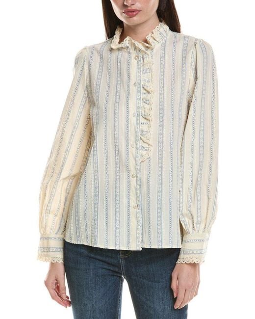 ANNA KAY Natural Donika Ruffled Blouse