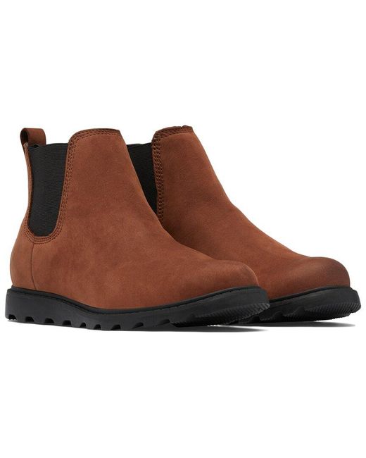 Sorel Ainsley Chelsea Weatherproof Leather Boot in Brown | Lyst