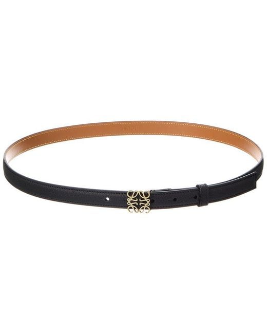Loewe White Anagram Leather Belt