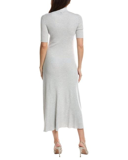 Boss White Boss Farie Mock Neck Wool Sweaterdress