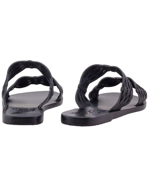 Ancient Greek Sandals Blue Melia Woven Leather Sandal
