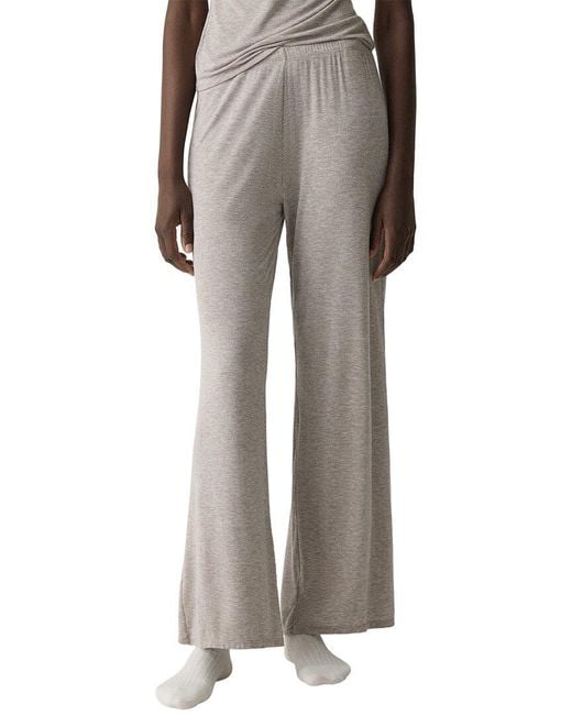 Theory Gray Fluid Wide Leg Pull On Pant