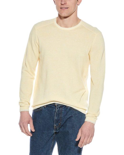 Raffi Natural Vanise Waffle Knit Crewneck Sweatshirt for men