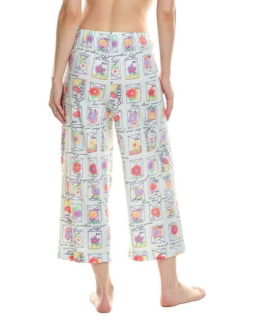 Hue White Garden Seeds Pajama Capri