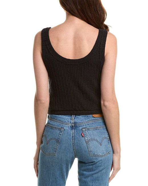 Project Social T Black Luca Scoop Neck Textured Tank