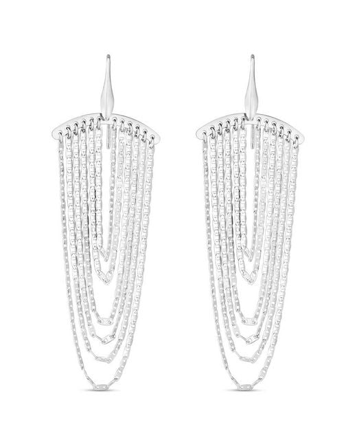 Italian Silver White Piazza Di Spagna Chandelier Earrings
