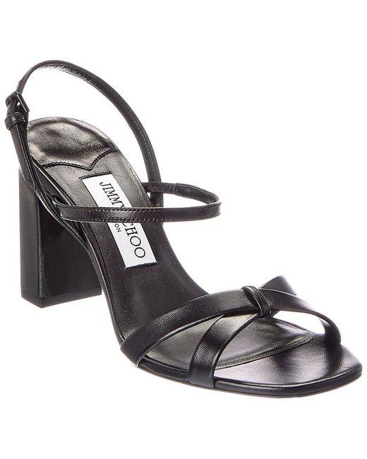 Jimmy Choo Metallic Elsy 85 Leather Sandal