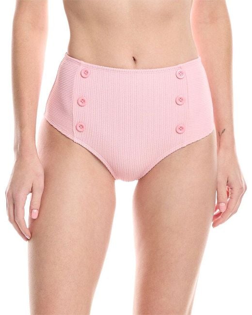 Shoshanna Pink High-Waist Bikini Bottom