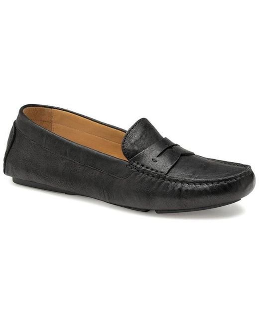 Johnston & Murphy Black Maggie Leather Loafer
