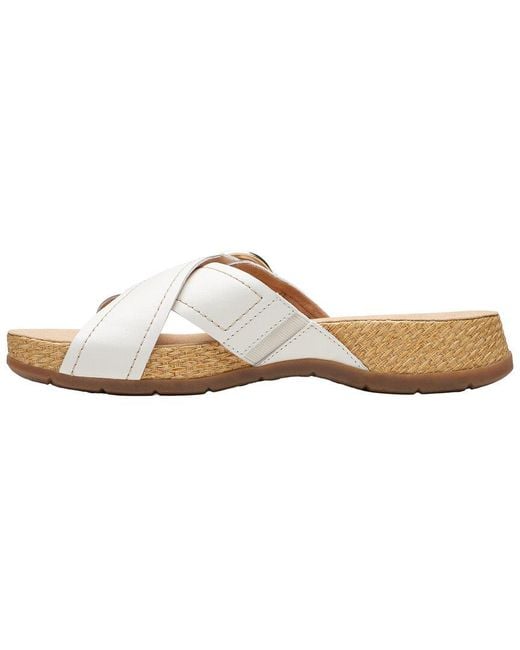 Clarks White Reileigh May Leather Sandal