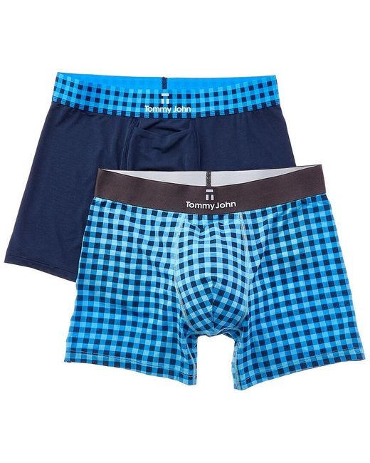 Tommy John Blue 2Pk Second Skin 4 Boxer Brief for men