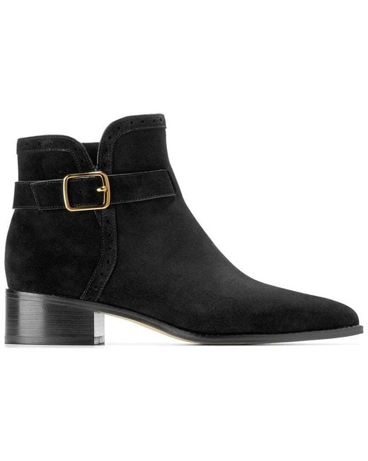 Cole Haan Black Norella Buckle Suede Boot