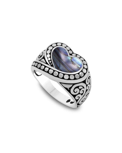 Samuel B. White Silver 2.80 Ct. Tw. Abalone Heart Ring