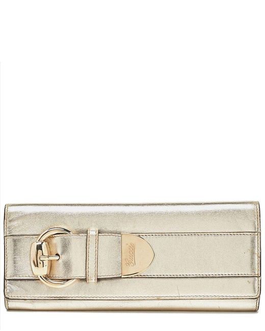 Gucci Metallic Leather Romy Clutch (Authentic Pre-Owned)
