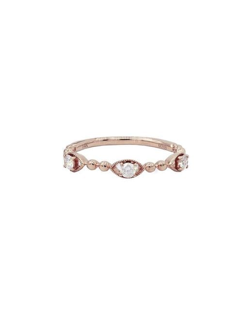 Diana M Multicolor Fine Jewelry 14k 0.21 Ct. Tw. Diamond Half-eternity Ring