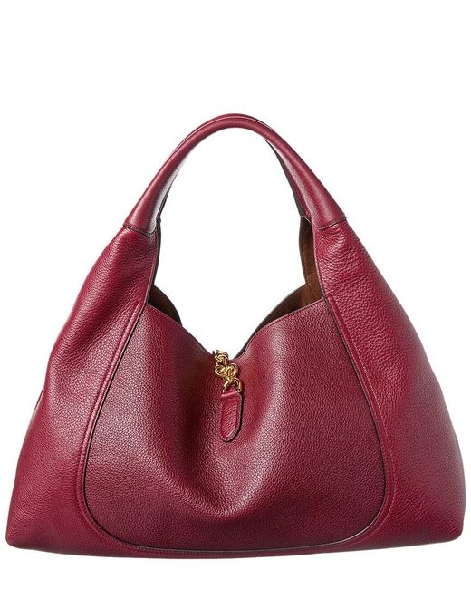 Gucci Purple Softbit Maxi Leather Shoulder Bag
