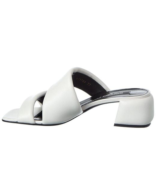 Sergio Rossi White Spongy 45 Leather Sandal