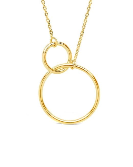 Sterling Forever Metallic 14k Over Silver Interlocking Circle Pendant Necklace