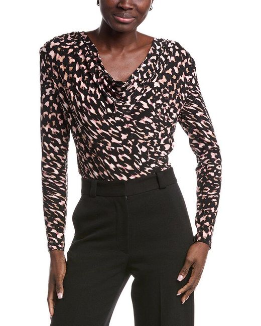 Anne Klein Black Printed Top