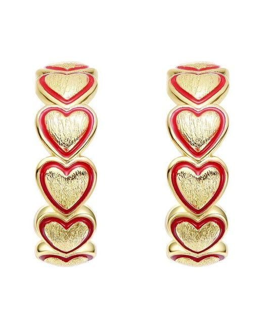 Genevive Jewelry Metallic Rachel Glauber 14K Plated Hoop Earrings