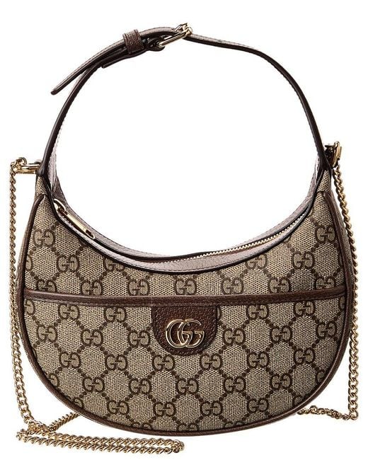 Gucci Brown Ophidia Mini Gg Supreme Canvas & Leather Hobo Bag
