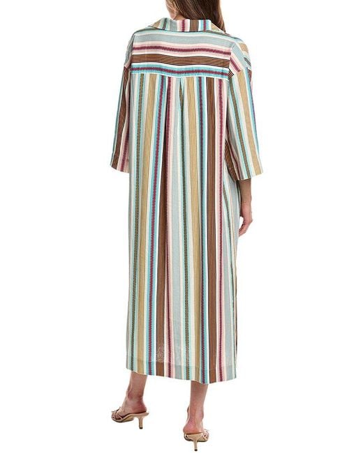 Electric and Rose White Mary Stripe Kaftan