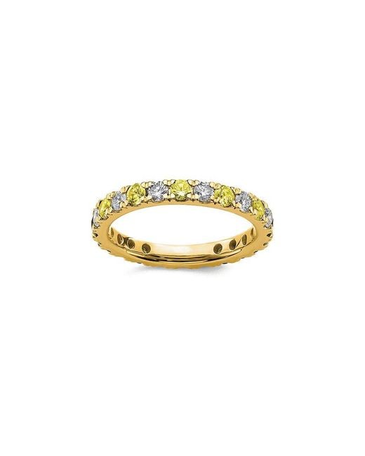 Lab Grown Gemstones Metallic 14K 1.75 Ct. Tw. Lab-Grown Diamond & Lab-Grown Sapphire Eternity Ring