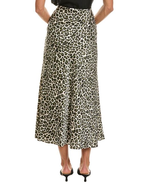 Anne Klein Green Bias Flared Skirt