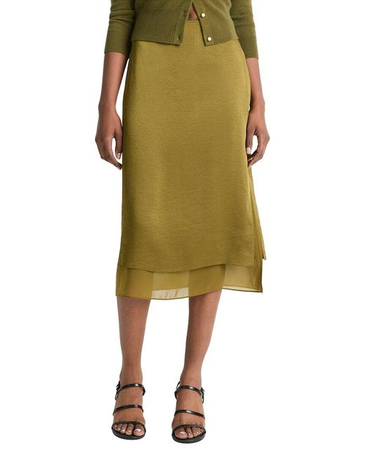 Vince Green Double Side Slit Straight Skirt