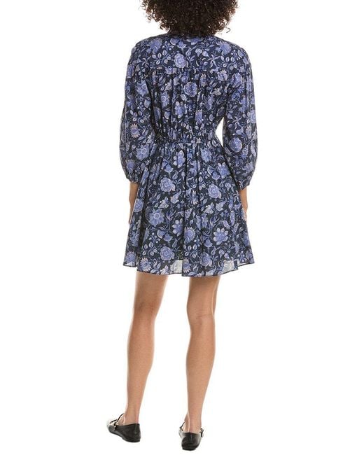 10 Crosby Derek Lam Blue Arbi Bracelet-Sleeve Shirtdress