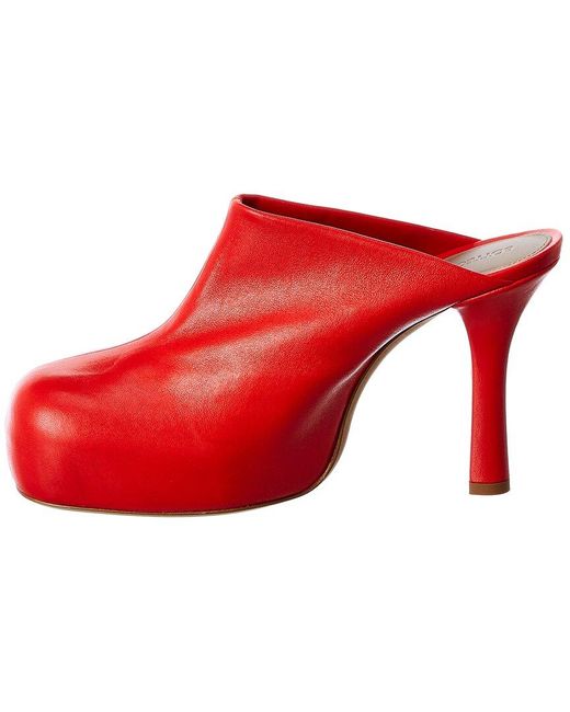 Bottega Veneta The Bold Leather Mule In Red Lyst Bottega Veneta The Bold Leather Mule In Red Lyst