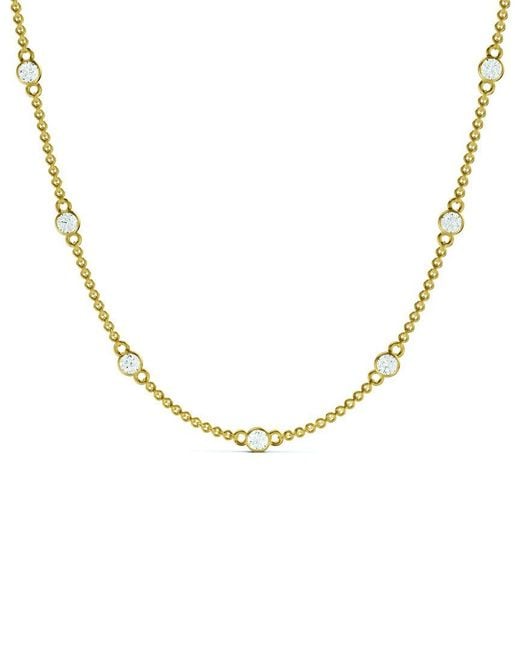 Lab Grown Diamonds Metallic 14K 0.75 Ct. Tw. Lab-Grown Diamond Station Necklace