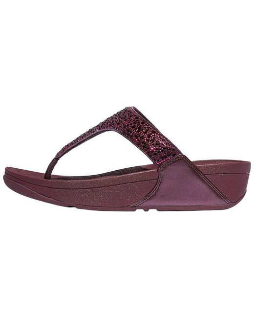 Fitflop Purple Lulu Crystal Mix Toe Post Sandal