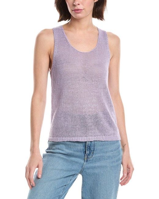 Vince Purple Beachy Linen Tank