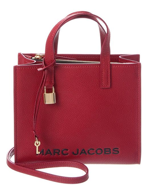 Marc Jacobs Red Mini Bold Grind Leather Tote