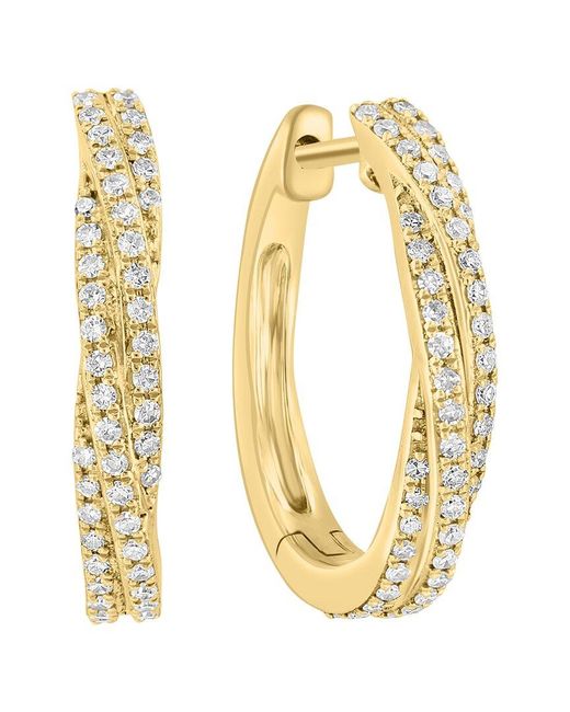 Effy Fine Jewelry Metallic 14K 0.34 Ct. Tw. Diamond Earrings