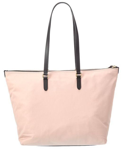Burberry Pink Zip Large Nylon & Leather Tote