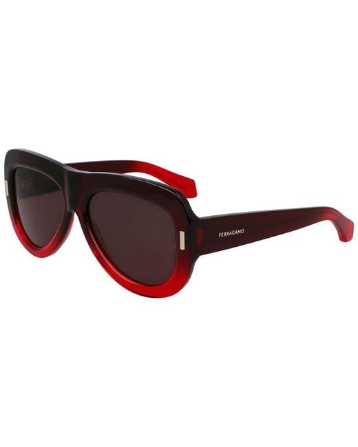 Ferragamo Brown Classic Logo 57Mm Sunglasses