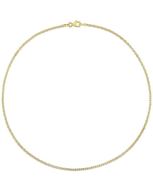 Italian Silver Metallic 18K Over Rolo Chain Necklace