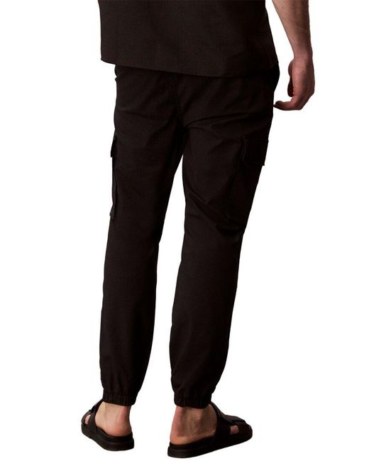Calvin Klein Black Skinny Cargo Ripstop Pant for men
