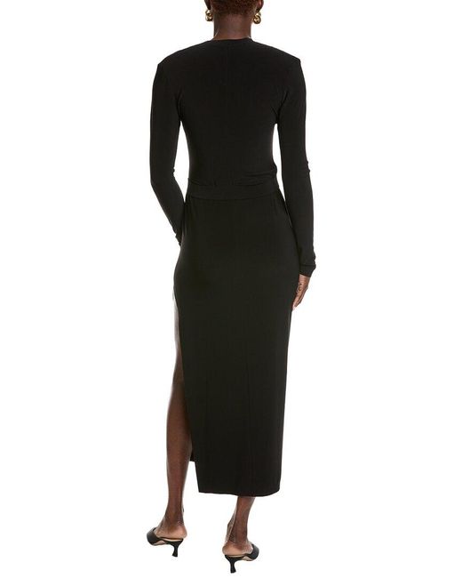 Norma Kamali Black Deep U-Neck Gown