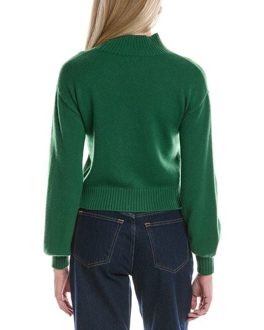 Philosophy Green Balloon Sleeve Cashmere Sweater
