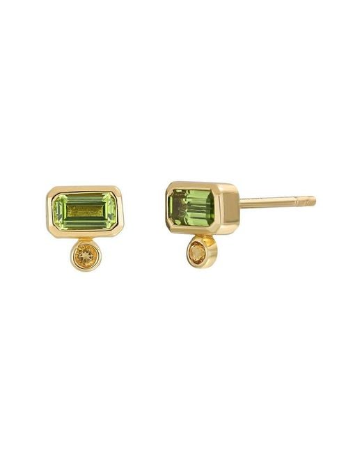 Bony Levy White 14K 0.62 Ct. Tw. 2 Citrine And 2 Peridot Stud Earring