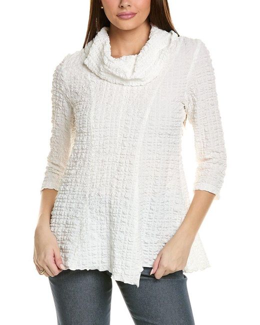 Joseph Ribkoff White Smocked Top